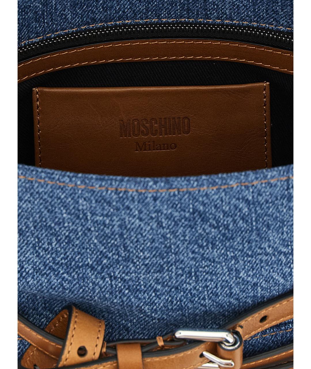 MOSCHINO Синяя хлопковая сумка тоут, фото 4