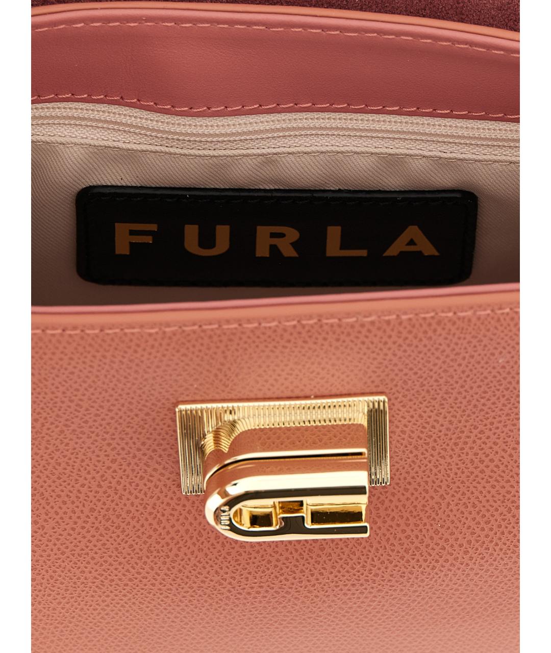 FURLA Розовая кожаная сумка через плечо, фото 4