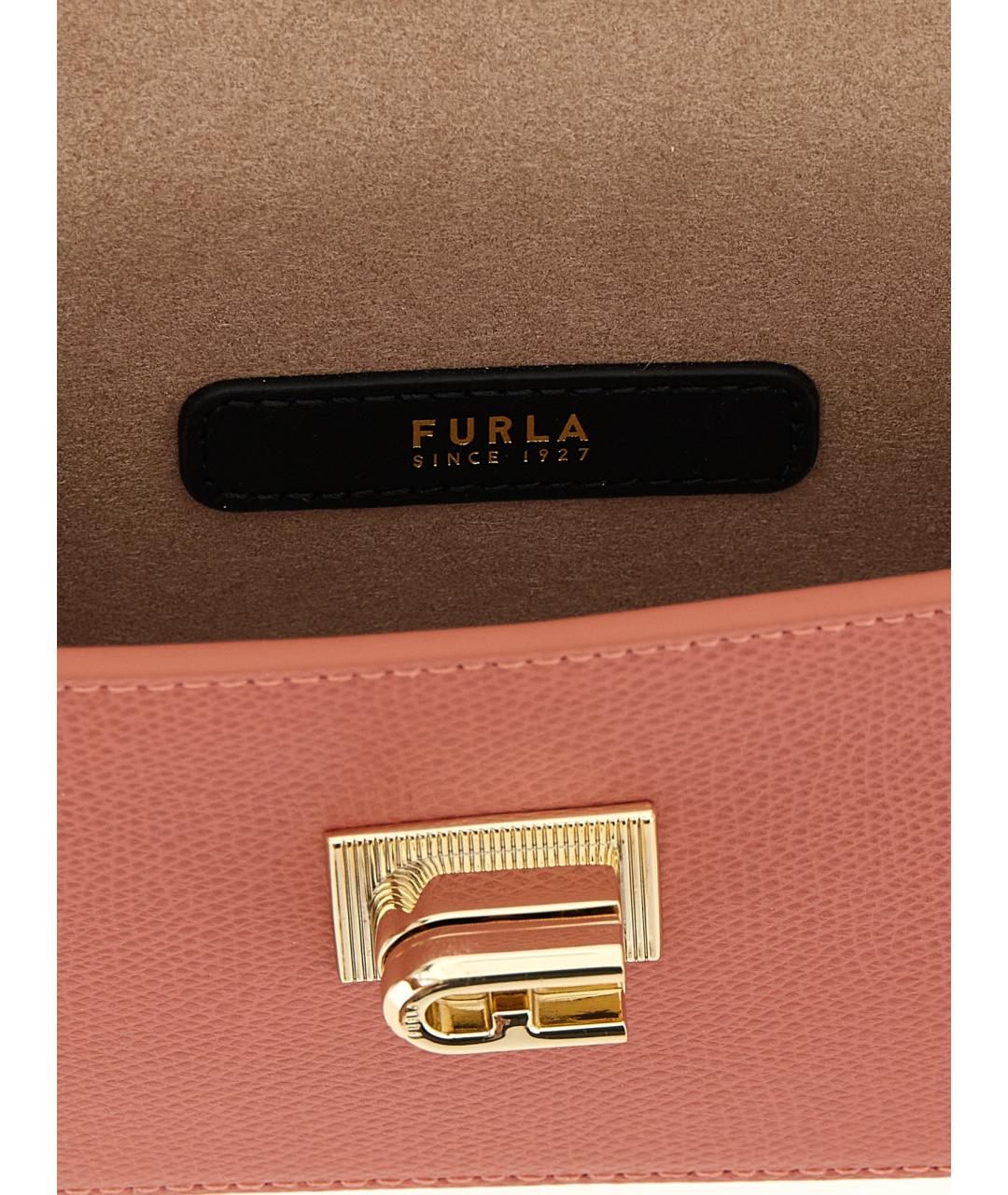 FURLA Розовая кожаная сумка через плечо, фото 4