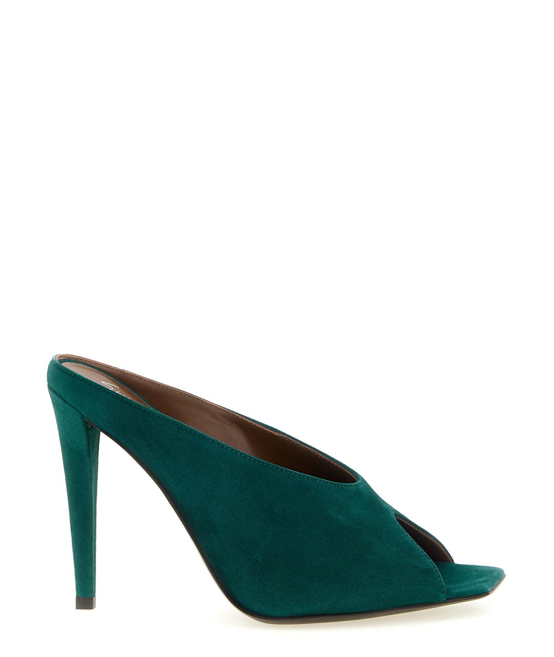 GIUSEPPE ZANOTTI DESIGN Зеленые замшевые мюли, фото 1