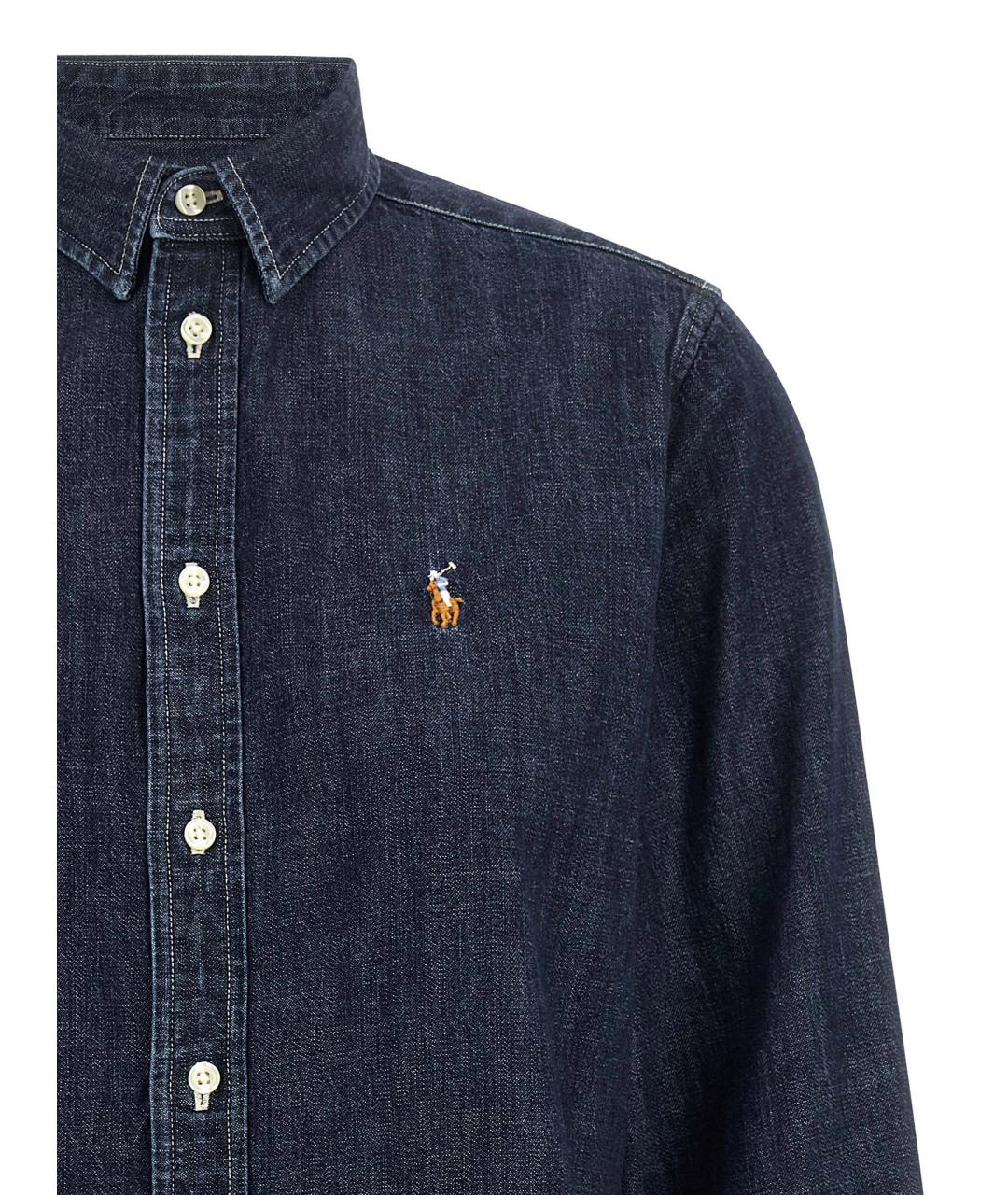 POLO RALPH LAUREN Синяя хлопковая рубашка, фото 3