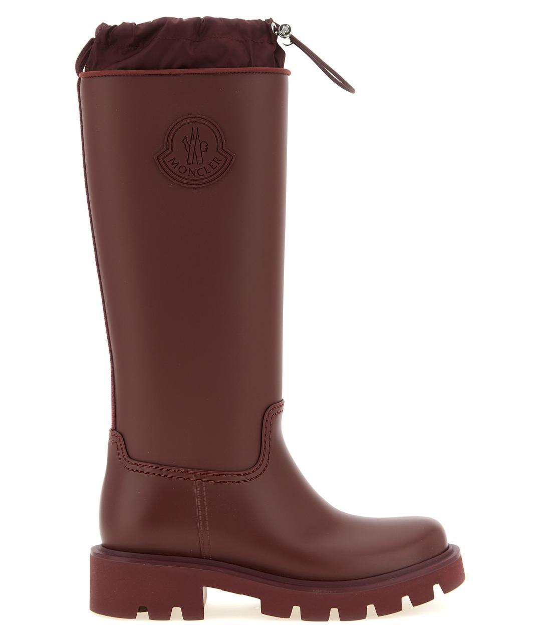 MONCLER Бордовые резиновые сапоги, фото 1