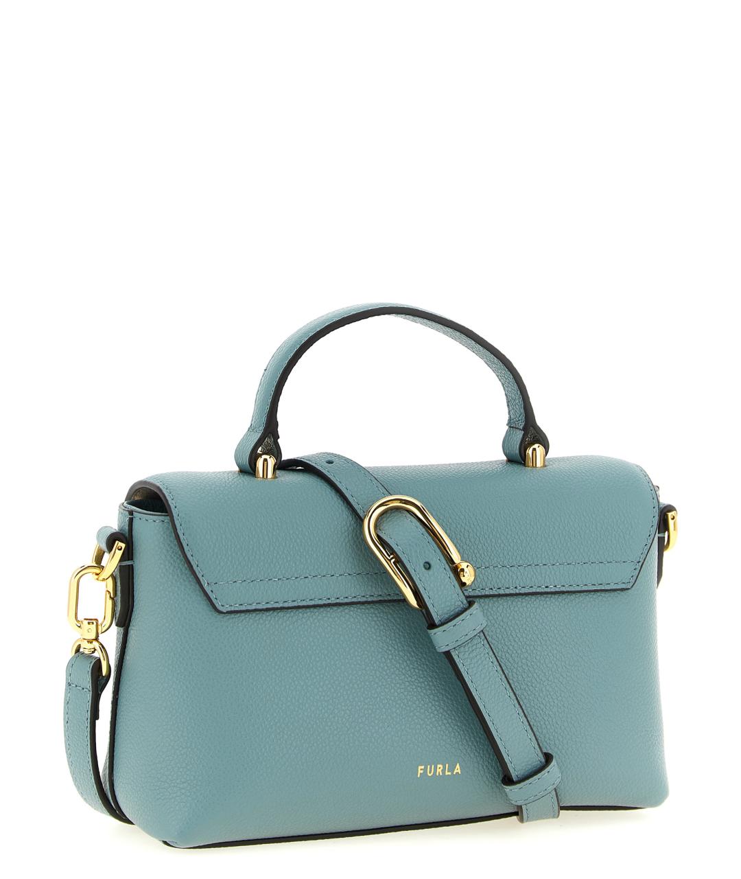 FURLA Голубая кожаная сумка через плечо, фото 2