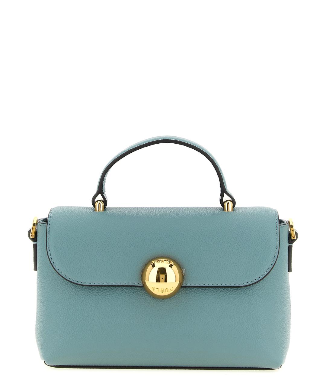 FURLA Голубая кожаная сумка через плечо, фото 1