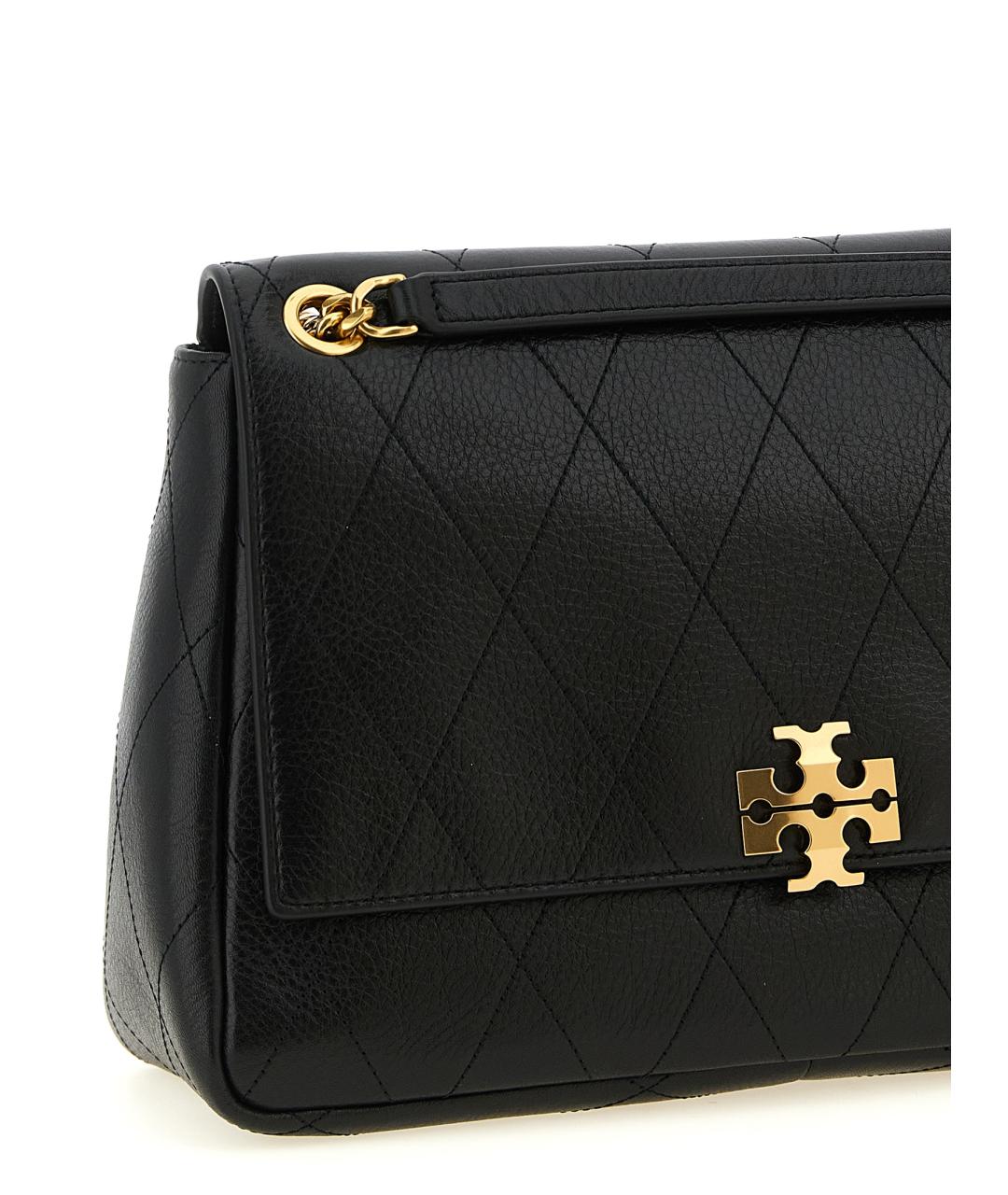 TORY BURCH Черная кожаная сумка с короткими ручками, фото 3