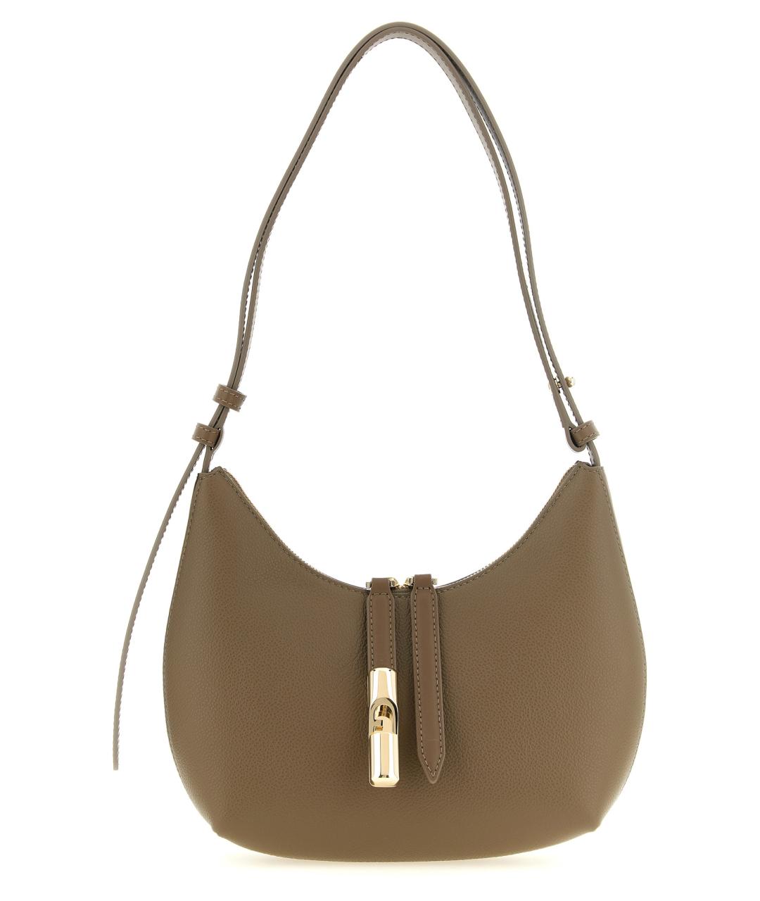 FURLA Бежевая кожаная сумка через плечо, фото 1