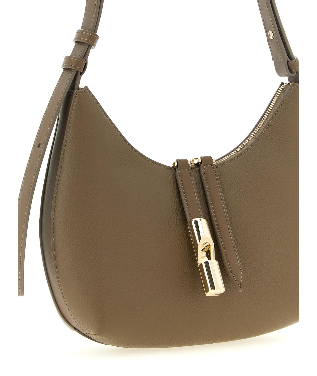 FURLA Бежевая кожаная сумка через плечо, фото 3