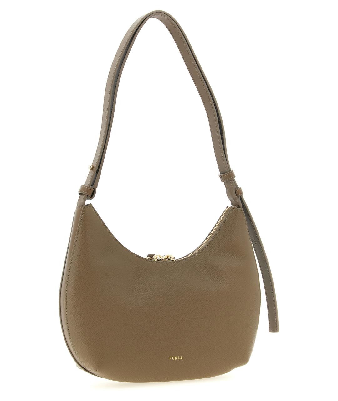 FURLA Бежевая кожаная сумка через плечо, фото 2