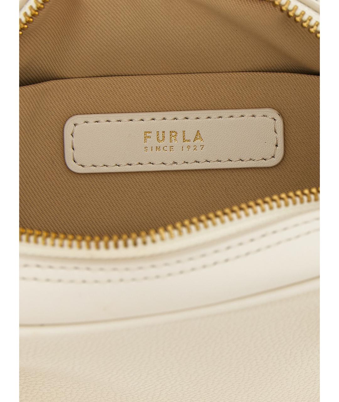 FURLA Белая кожаная сумка с короткими ручками, фото 4