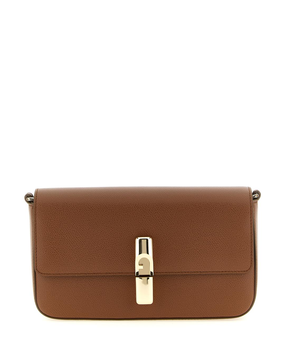 FURLA Коричневая кожаная сумка через плечо, фото 1