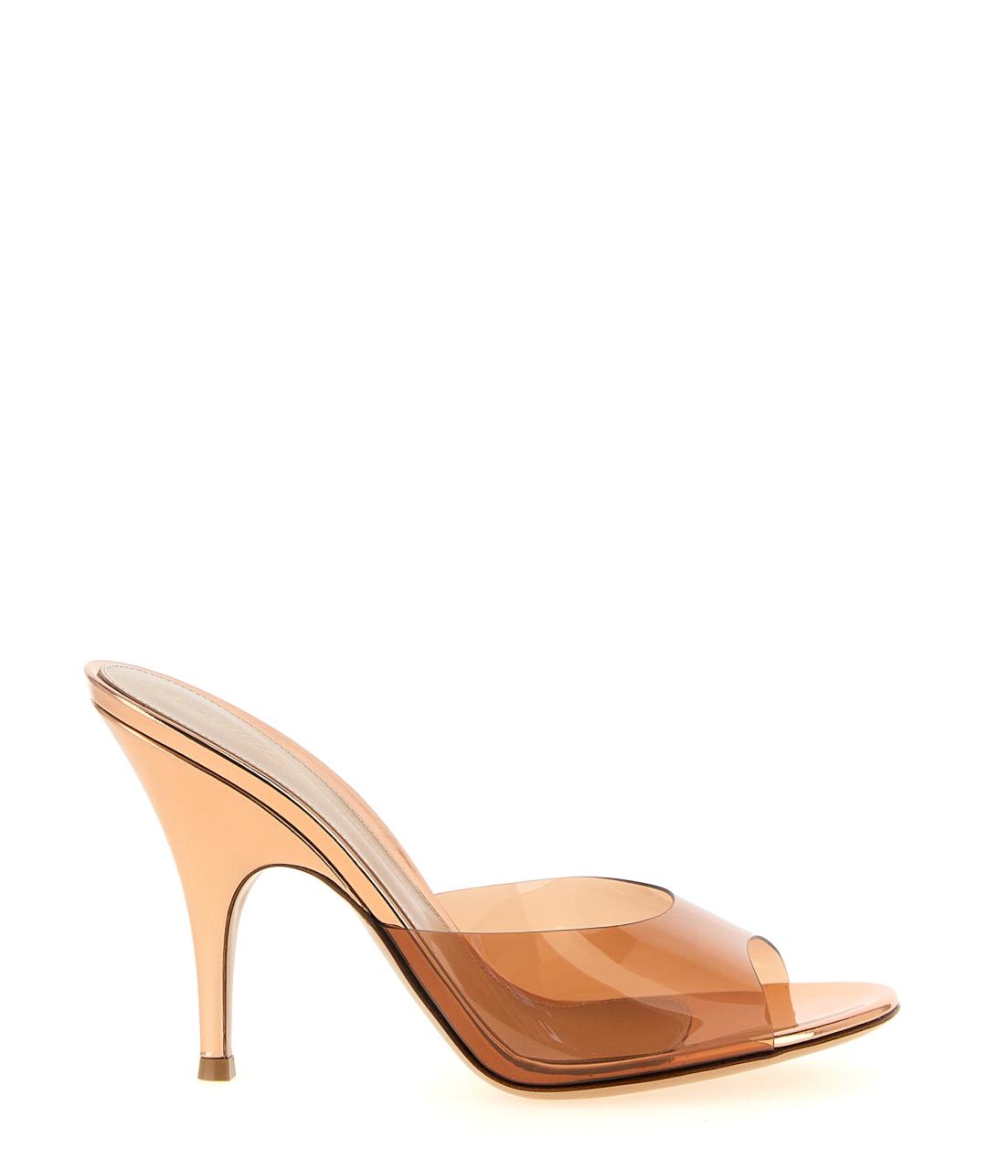GIANVITO ROSSI Оранжевые синтетические мюли, фото 1