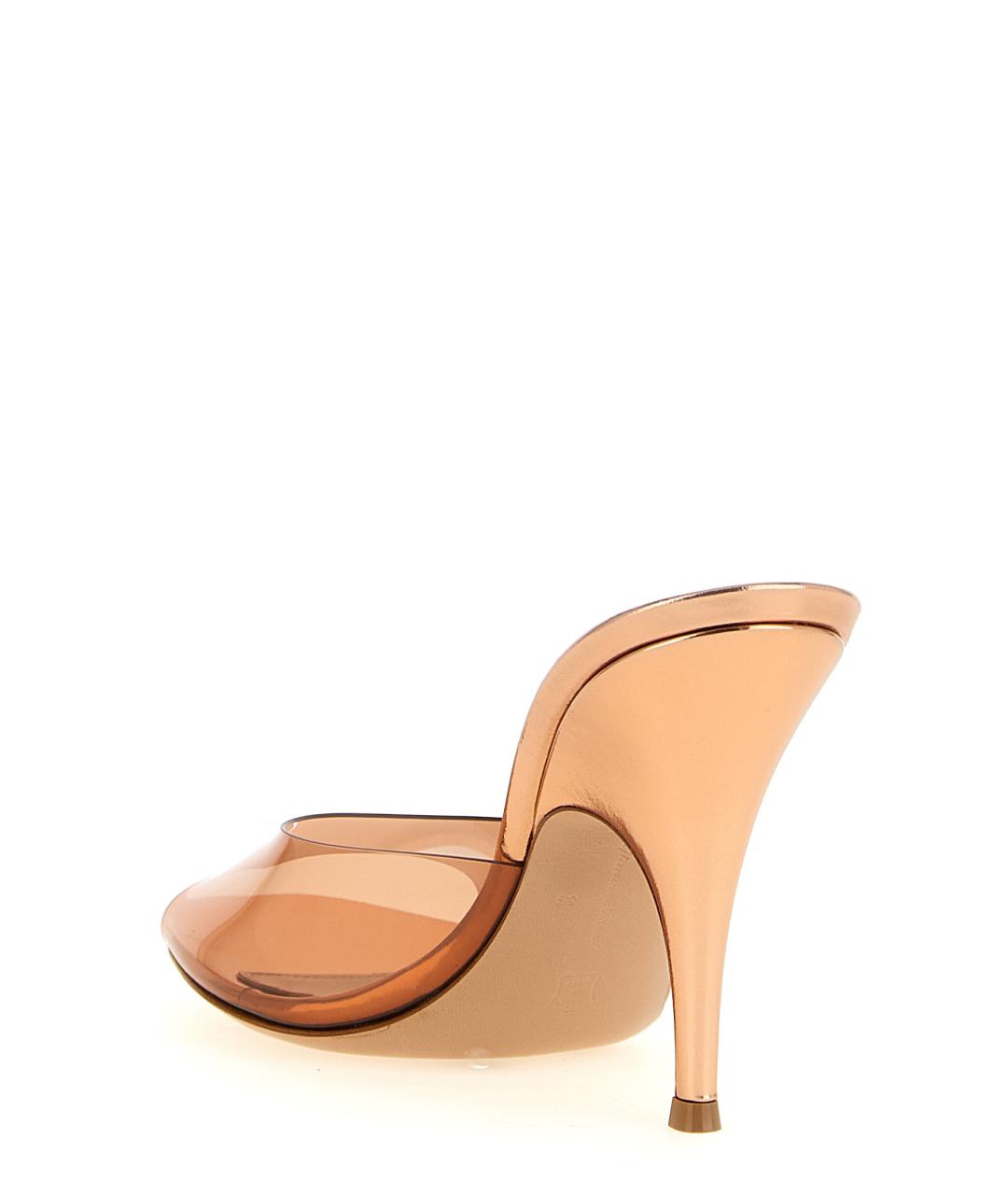 GIANVITO ROSSI Оранжевые синтетические мюли, фото 3