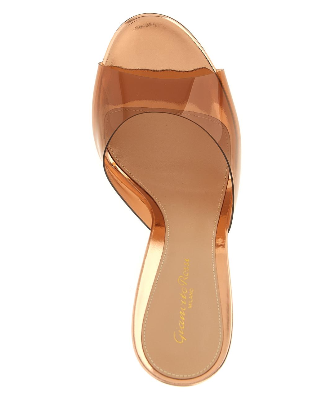 GIANVITO ROSSI Оранжевые синтетические мюли, фото 4