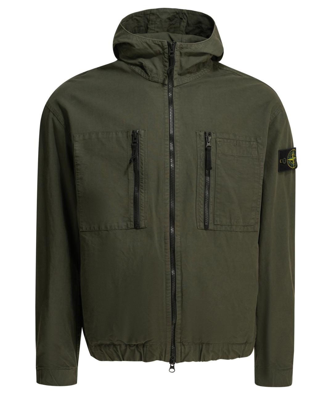 STONE ISLAND Зеленая хлопковая куртка, фото 1