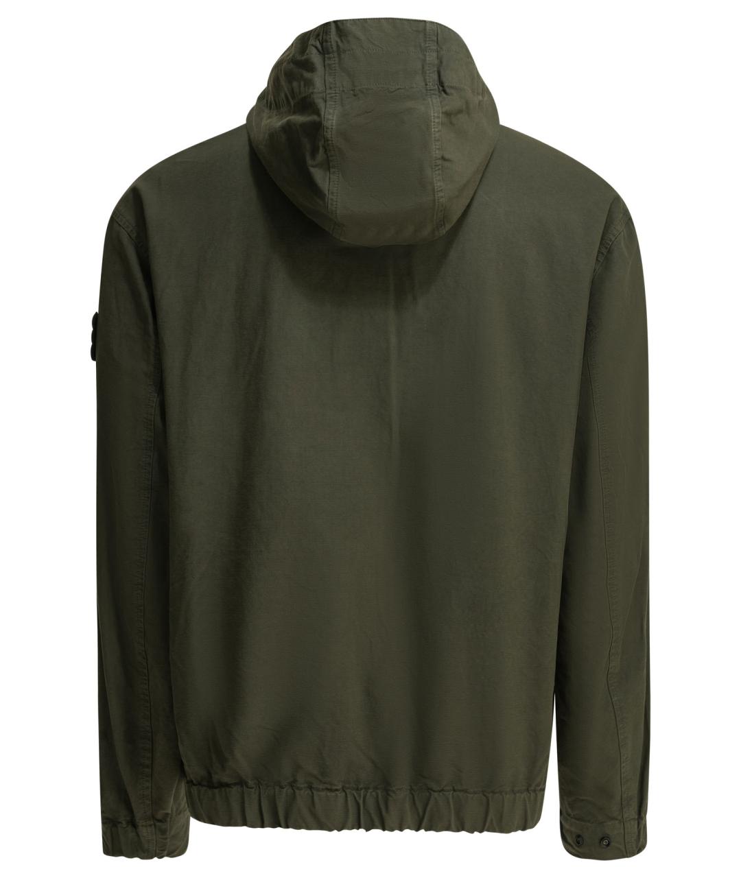 STONE ISLAND Зеленая хлопковая куртка, фото 2
