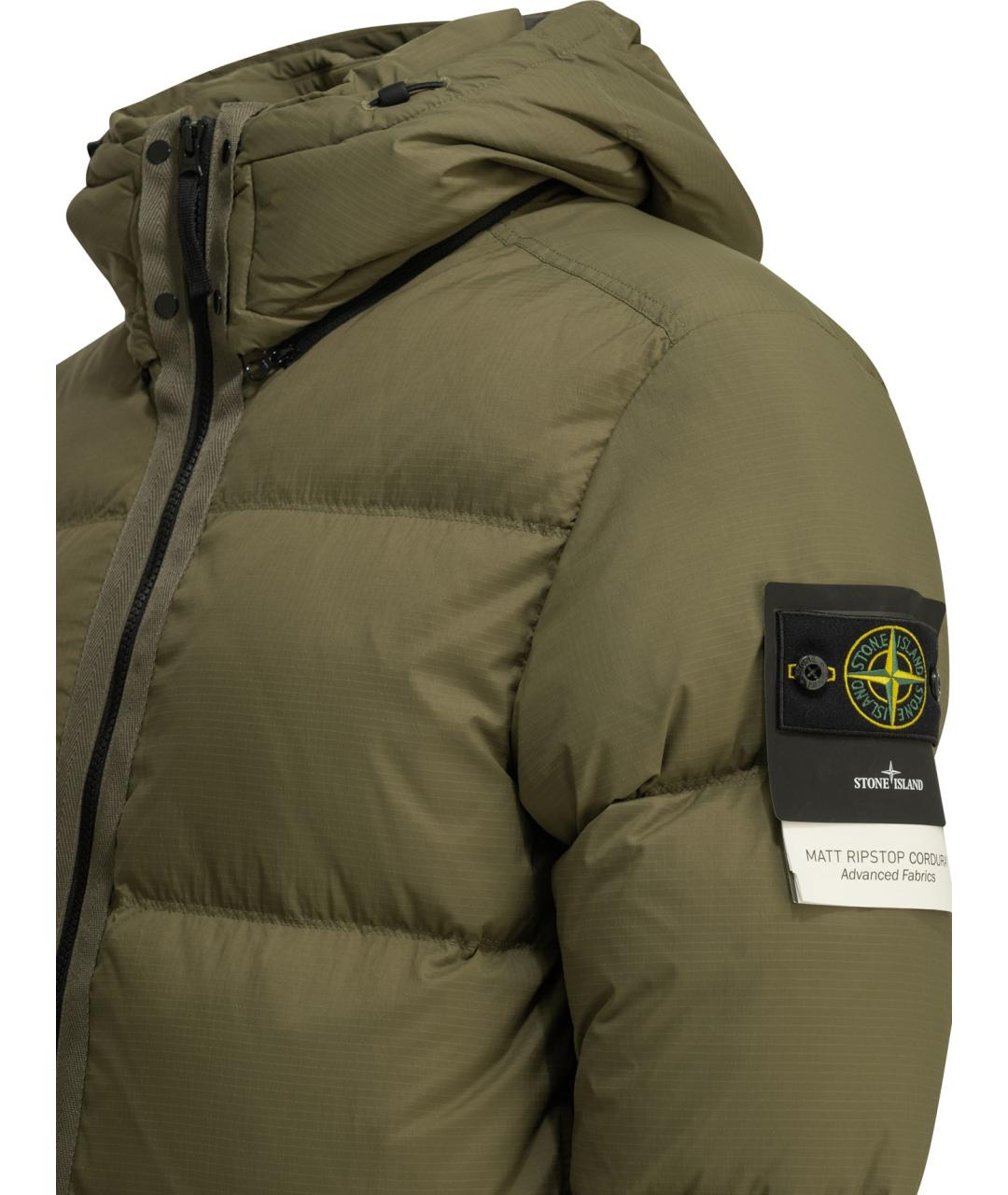 STONE ISLAND Зеленая полиамидовая куртка, фото 3