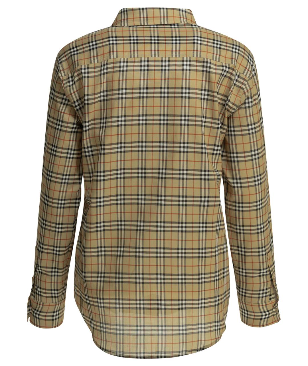 BURBERRY Бежевая хлопковая рубашка, фото 2