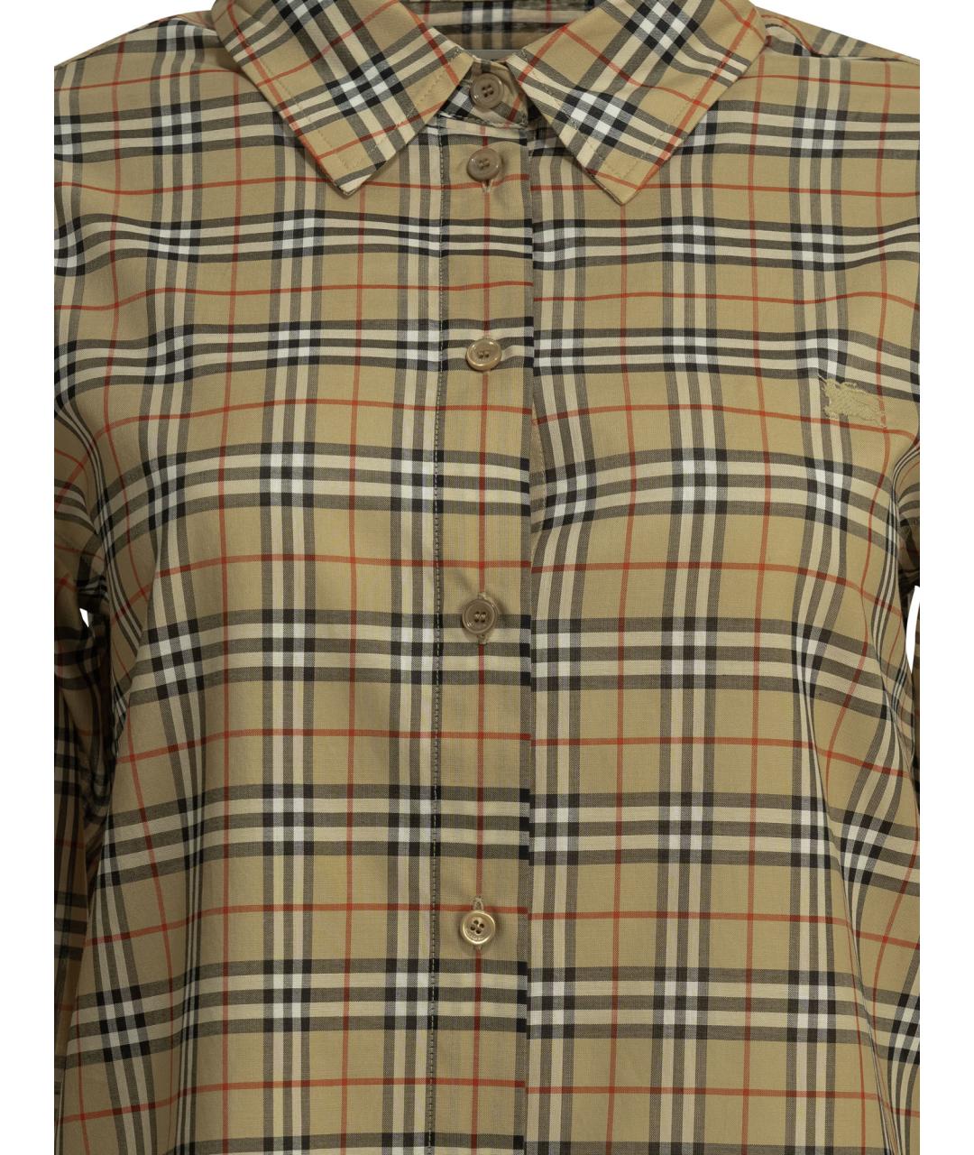 BURBERRY Бежевая хлопковая рубашка, фото 3