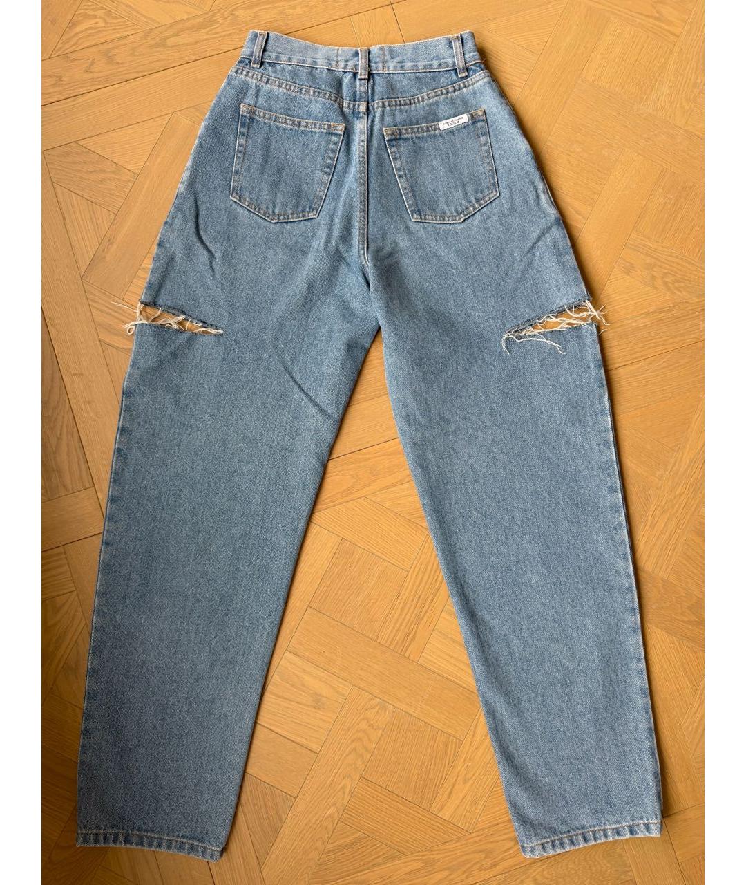 FORTE COUTURE Голубые хлопковые прямые джинсы, фото 2