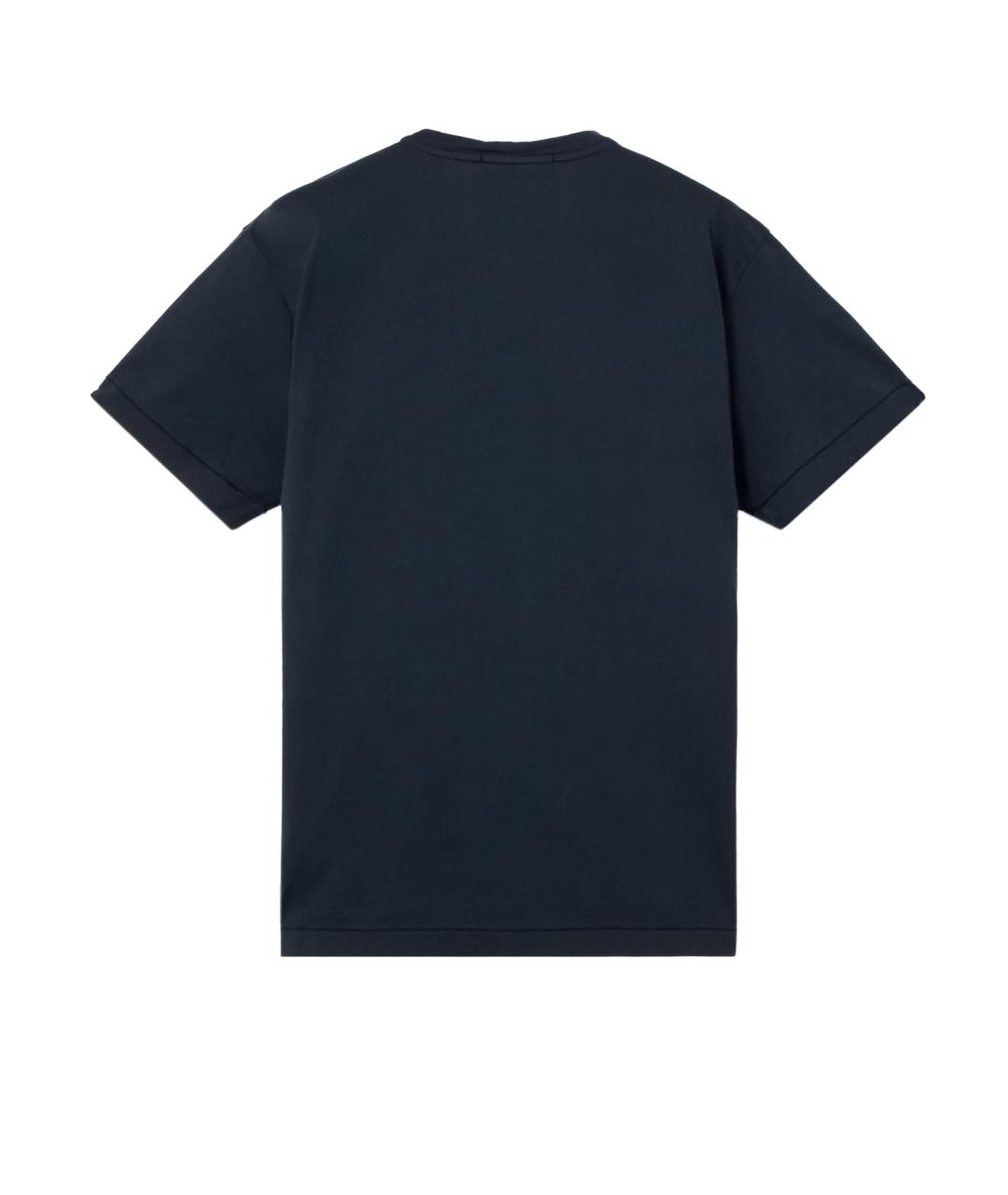 STONE ISLAND Синяя хлопковая футболка, фото 2