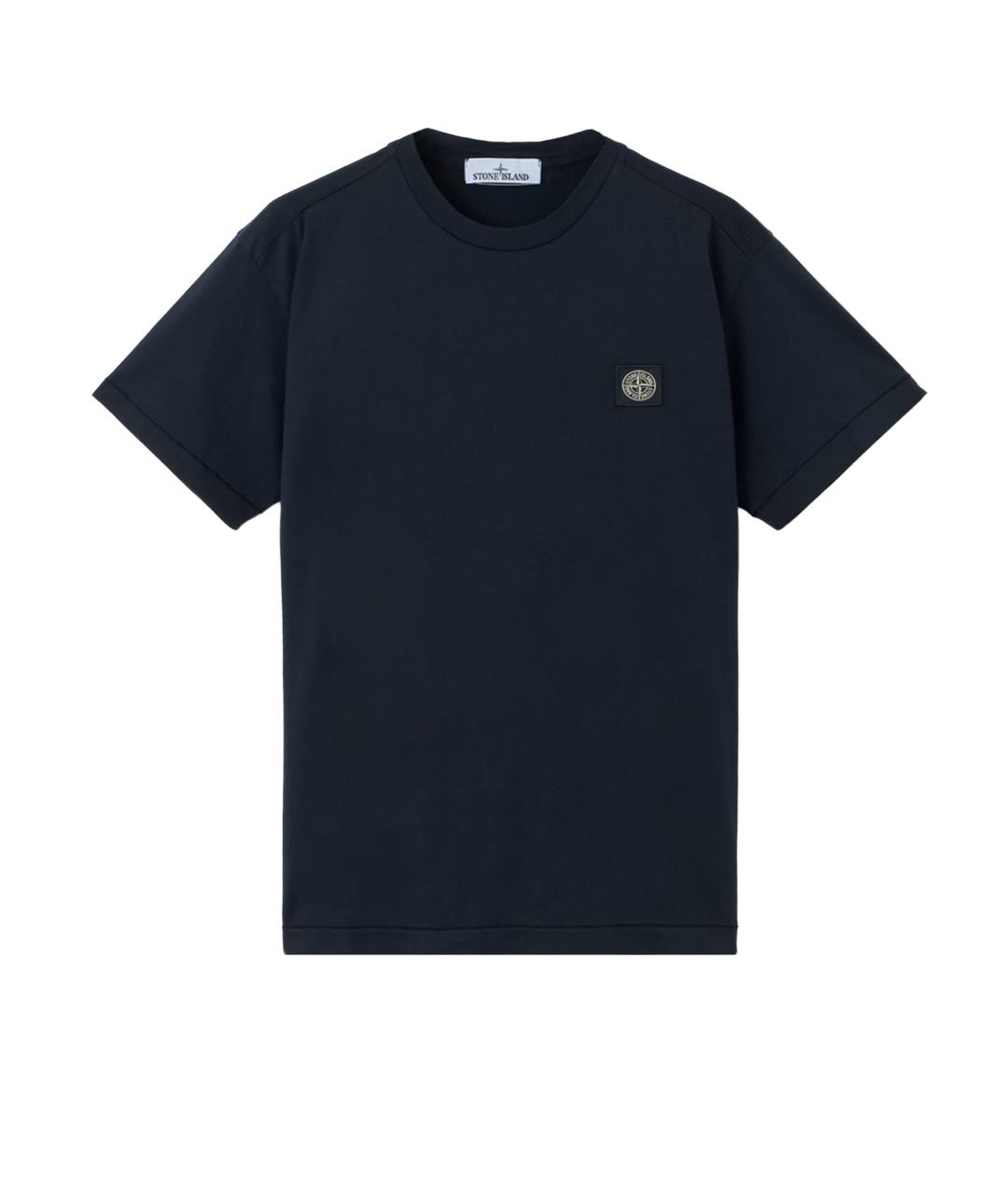 STONE ISLAND Синяя хлопковая футболка, фото 1