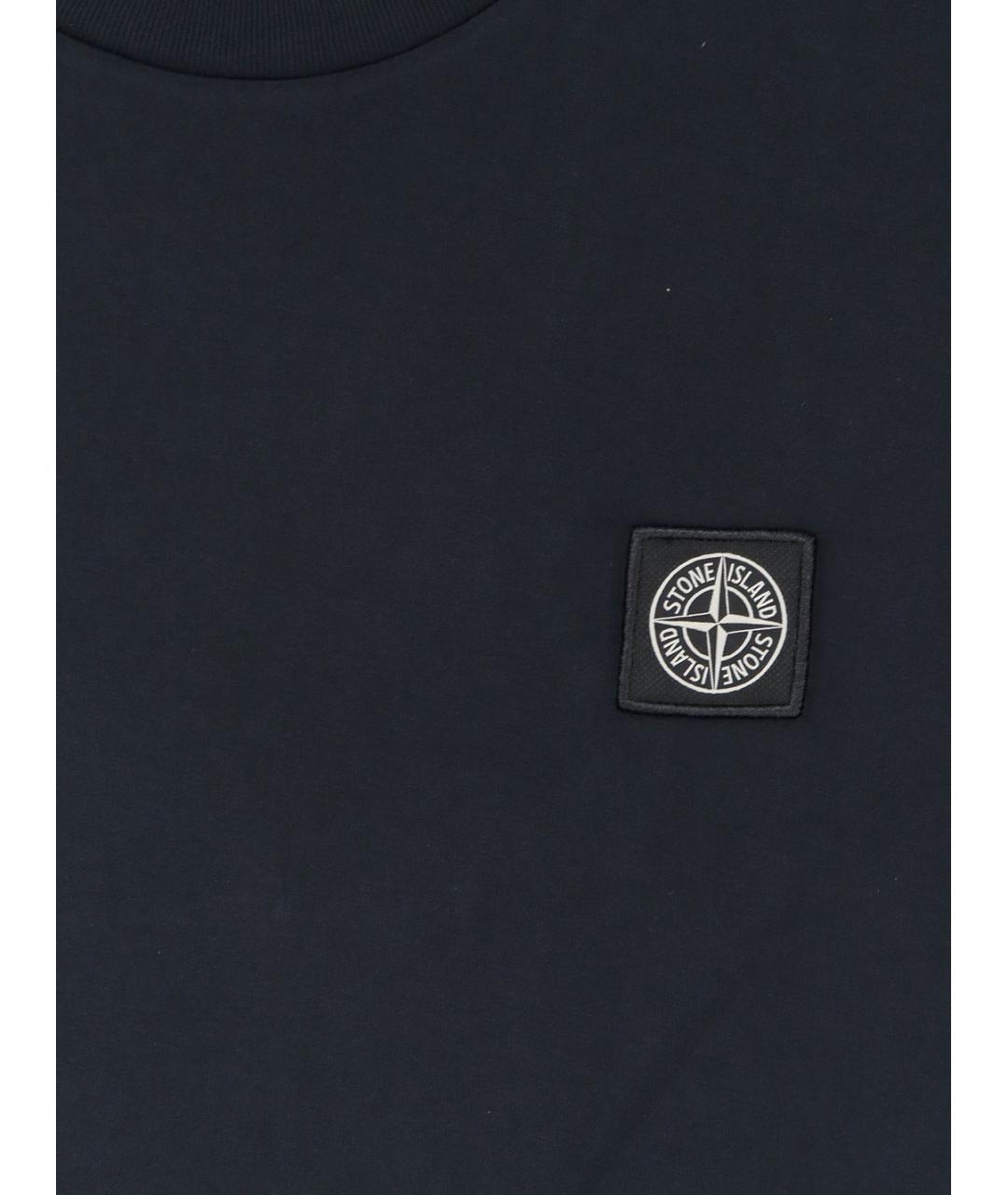 STONE ISLAND Синяя хлопковая футболка, фото 3