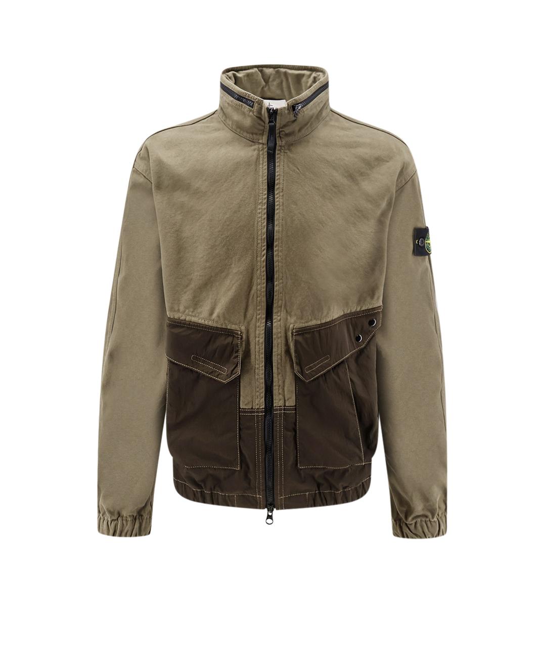 STONE ISLAND Хаки хлопковая куртка, фото 1