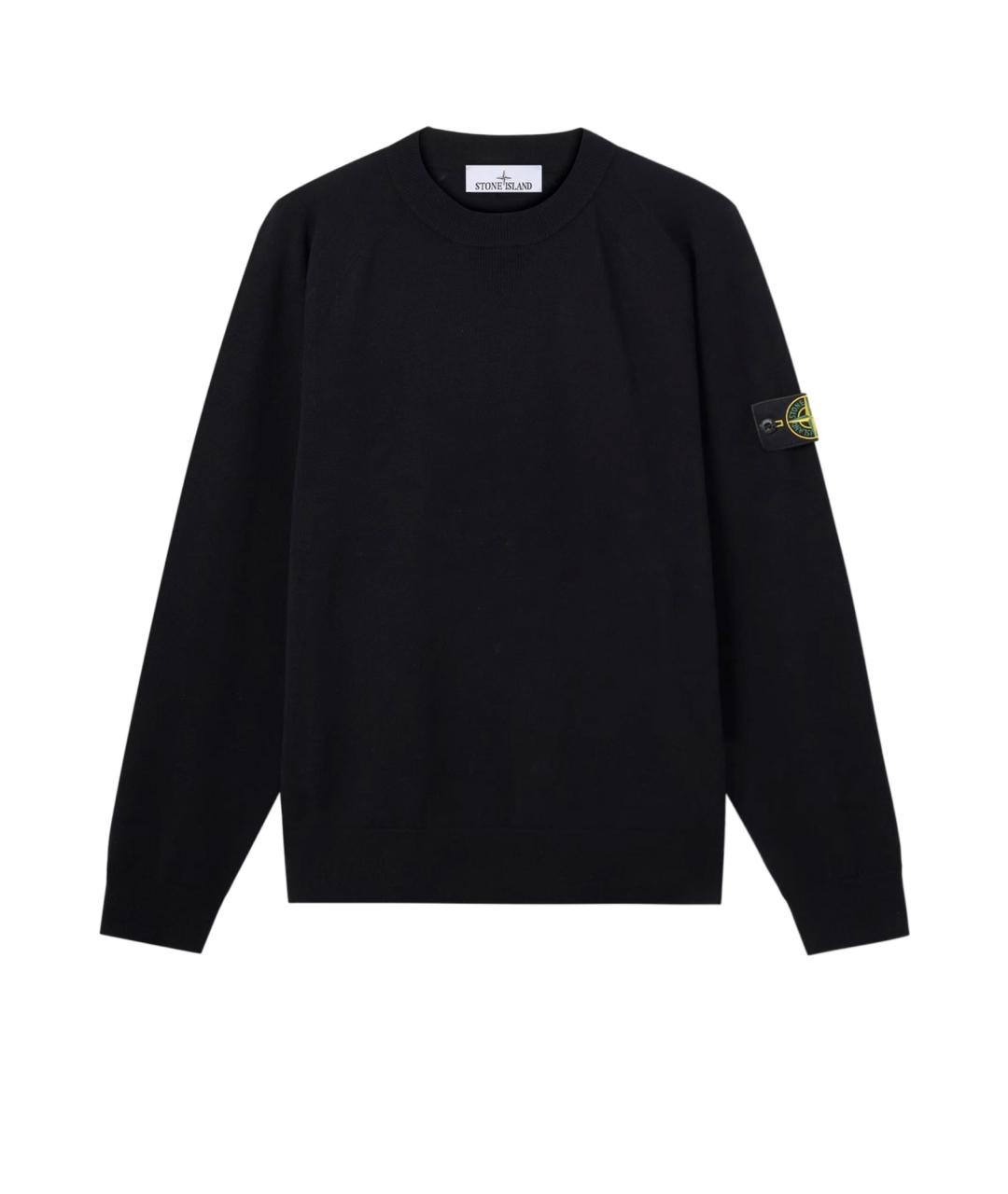 STONE ISLAND Черный шерстяной джемпер / свитер, фото 1
