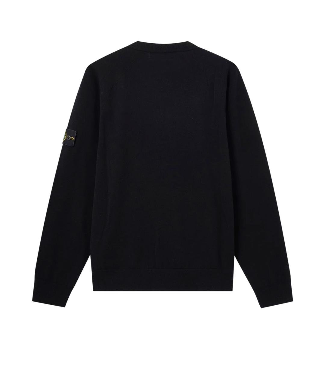 STONE ISLAND Черный шерстяной джемпер / свитер, фото 2