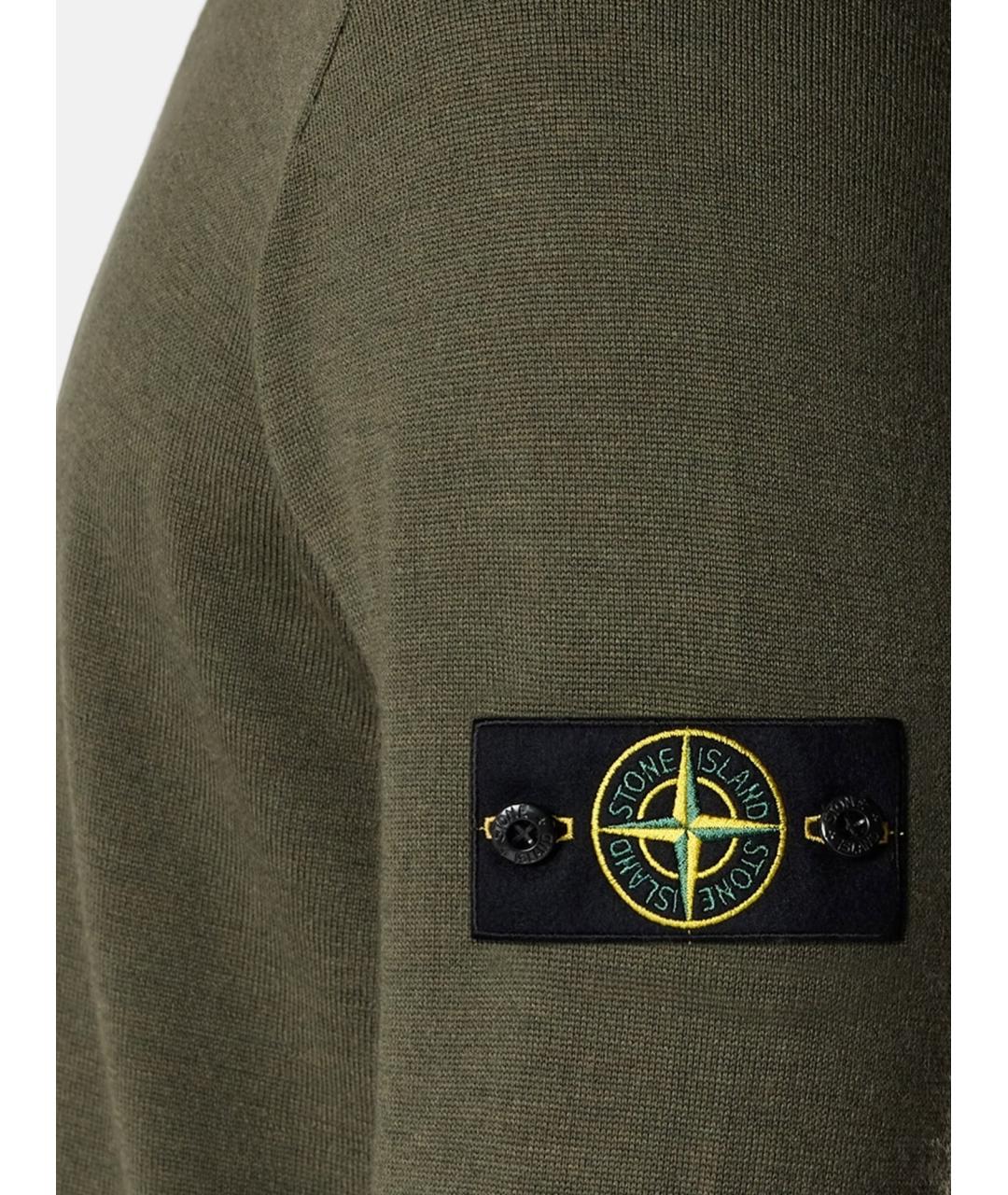 STONE ISLAND Хаки шерстяной джемпер / свитер, фото 3