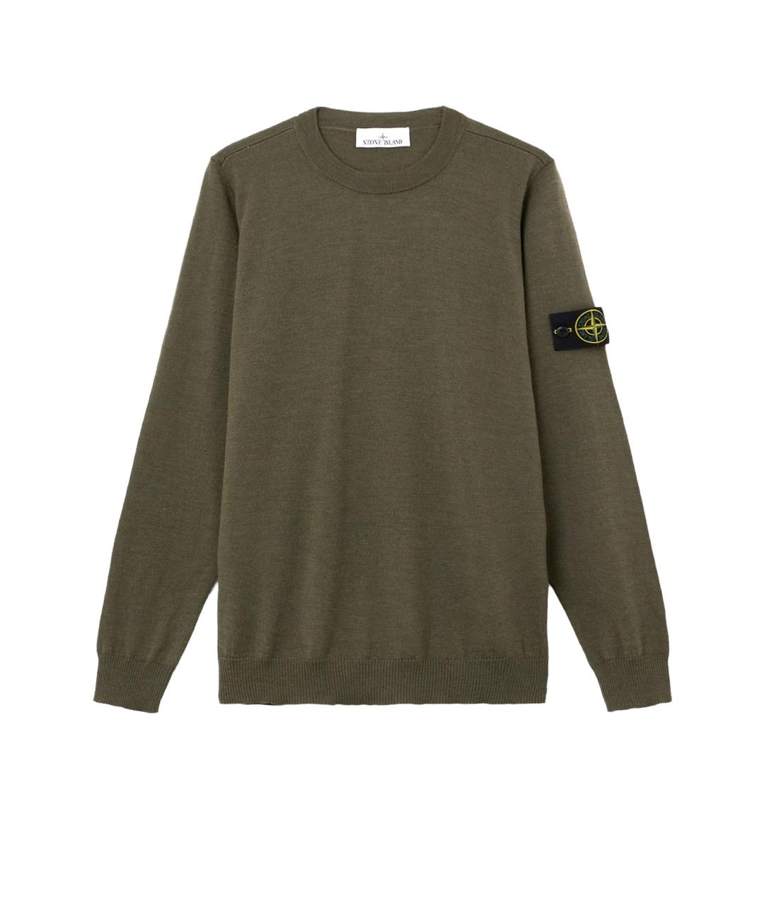 STONE ISLAND Хаки шерстяной джемпер / свитер, фото 1