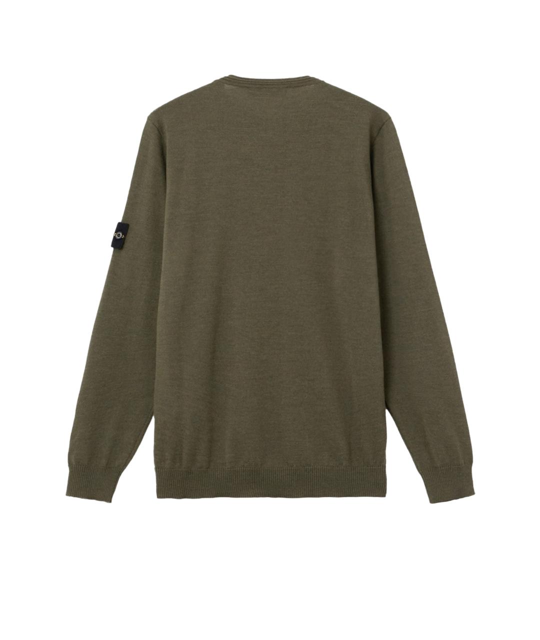 STONE ISLAND Хаки шерстяной джемпер / свитер, фото 2