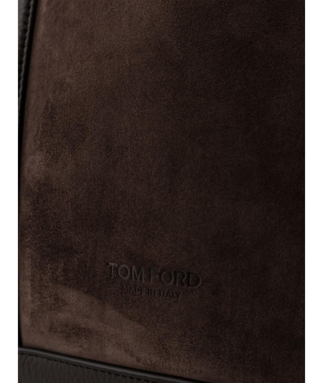 TOM FORD Коричневая кожаная сумка тоут, фото 5