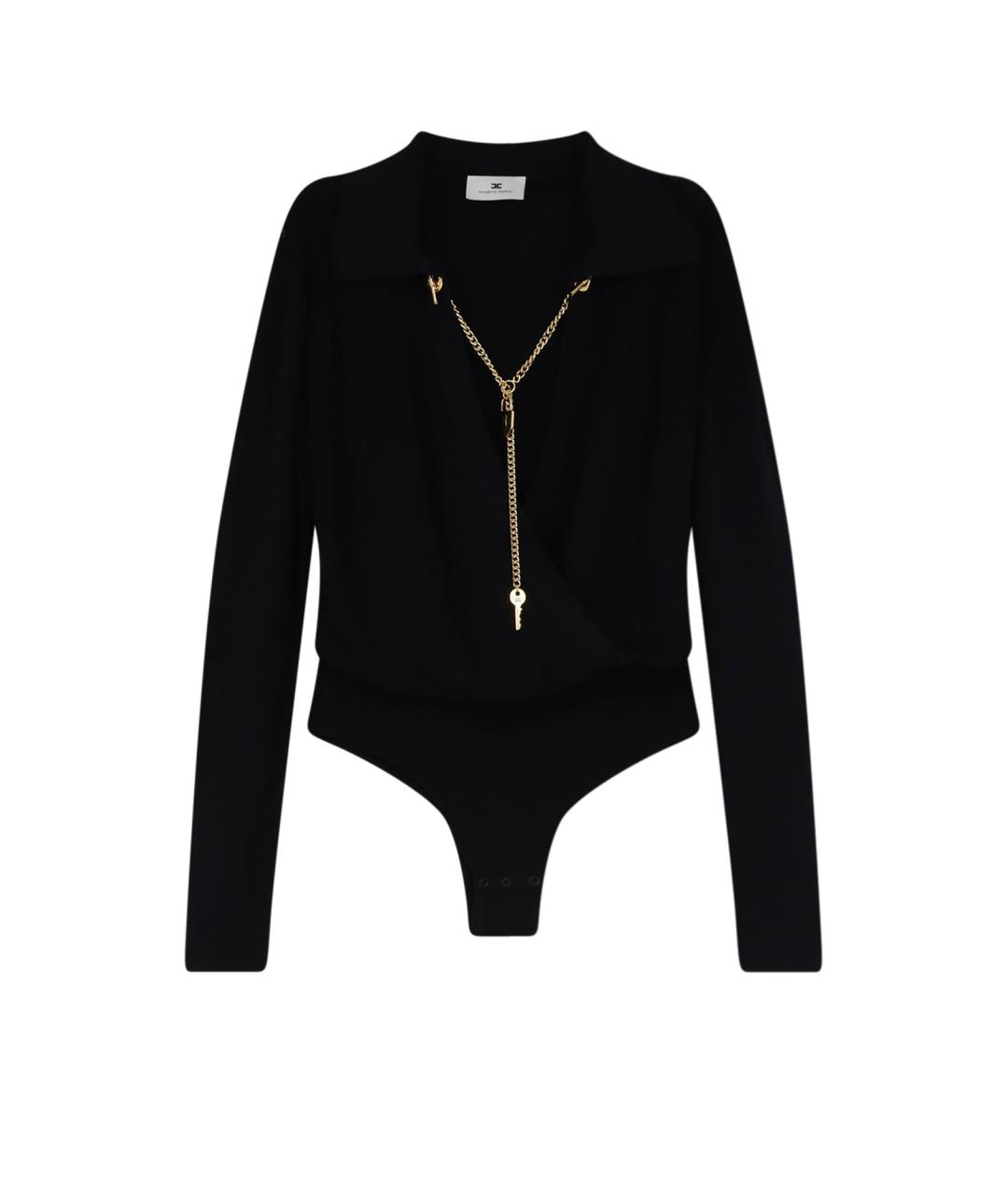 ELISABETTA FRANCHI Черное вискозное боди, фото 1