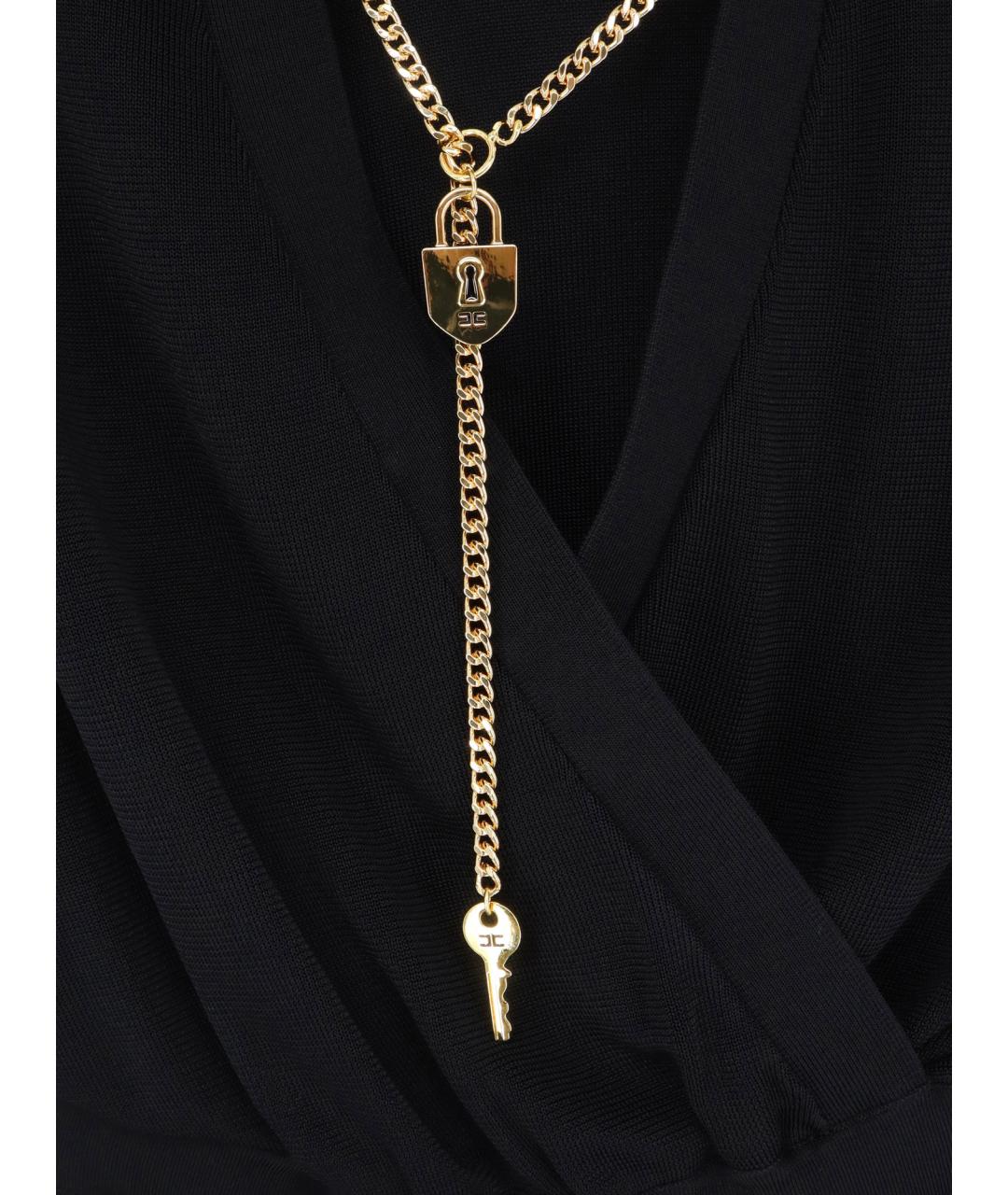 ELISABETTA FRANCHI Черное вискозное боди, фото 3