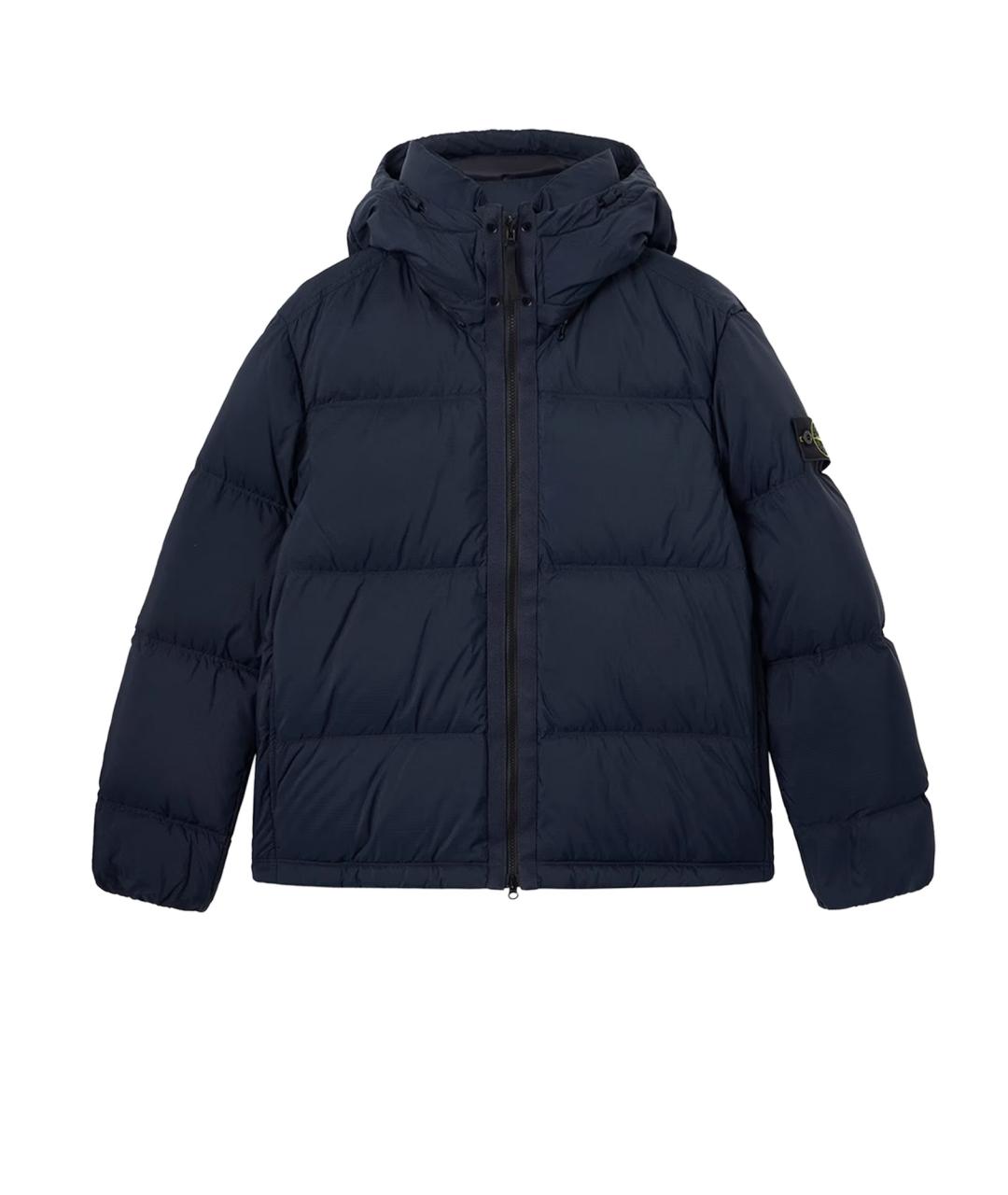 STONE ISLAND Синий полиамидовый пуховик, фото 1