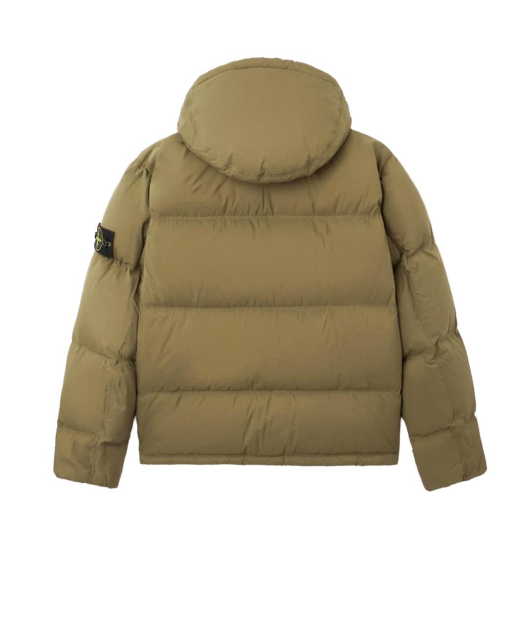 STONE ISLAND Хаки полиамидовый пуховик, фото 2