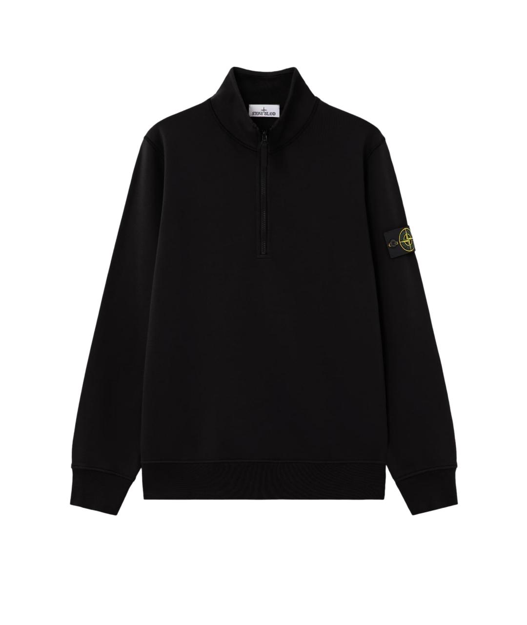 STONE ISLAND Черный хлопковый джемпер / свитер, фото 1