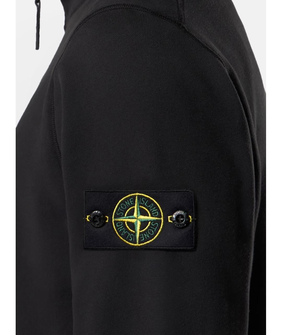 STONE ISLAND Черный хлопковый джемпер / свитер, фото 3