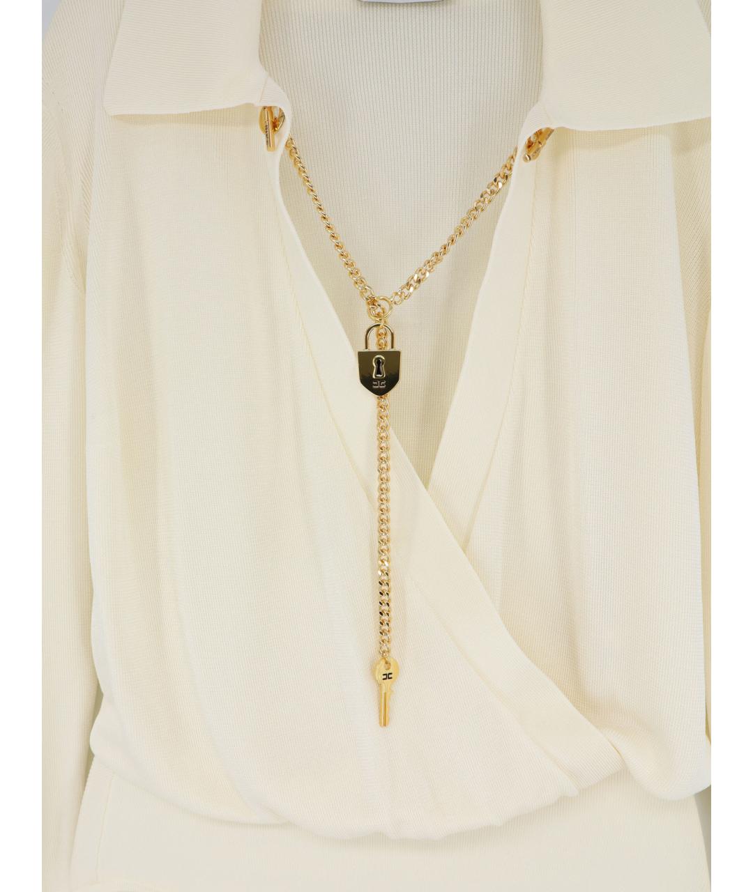 ELISABETTA FRANCHI Бежевое вискозное боди, фото 3