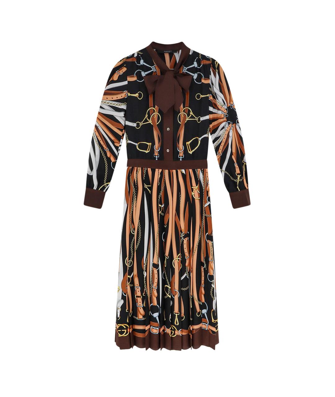 GUCCI Мульти шелковое повседневное платье, фото 1