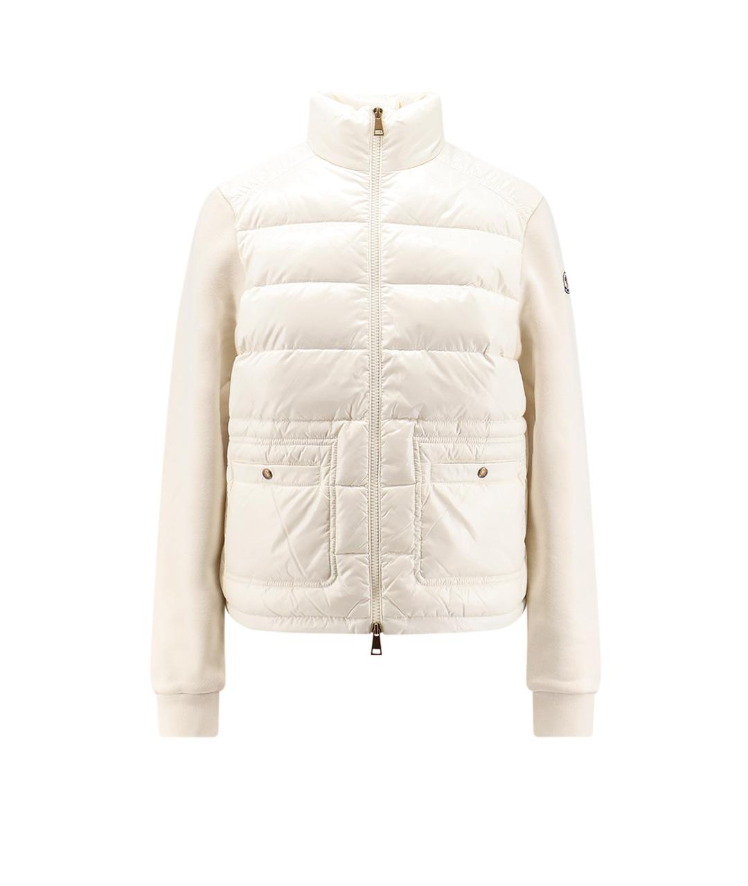 MONCLER Белый хлопковый пуховик, фото 1