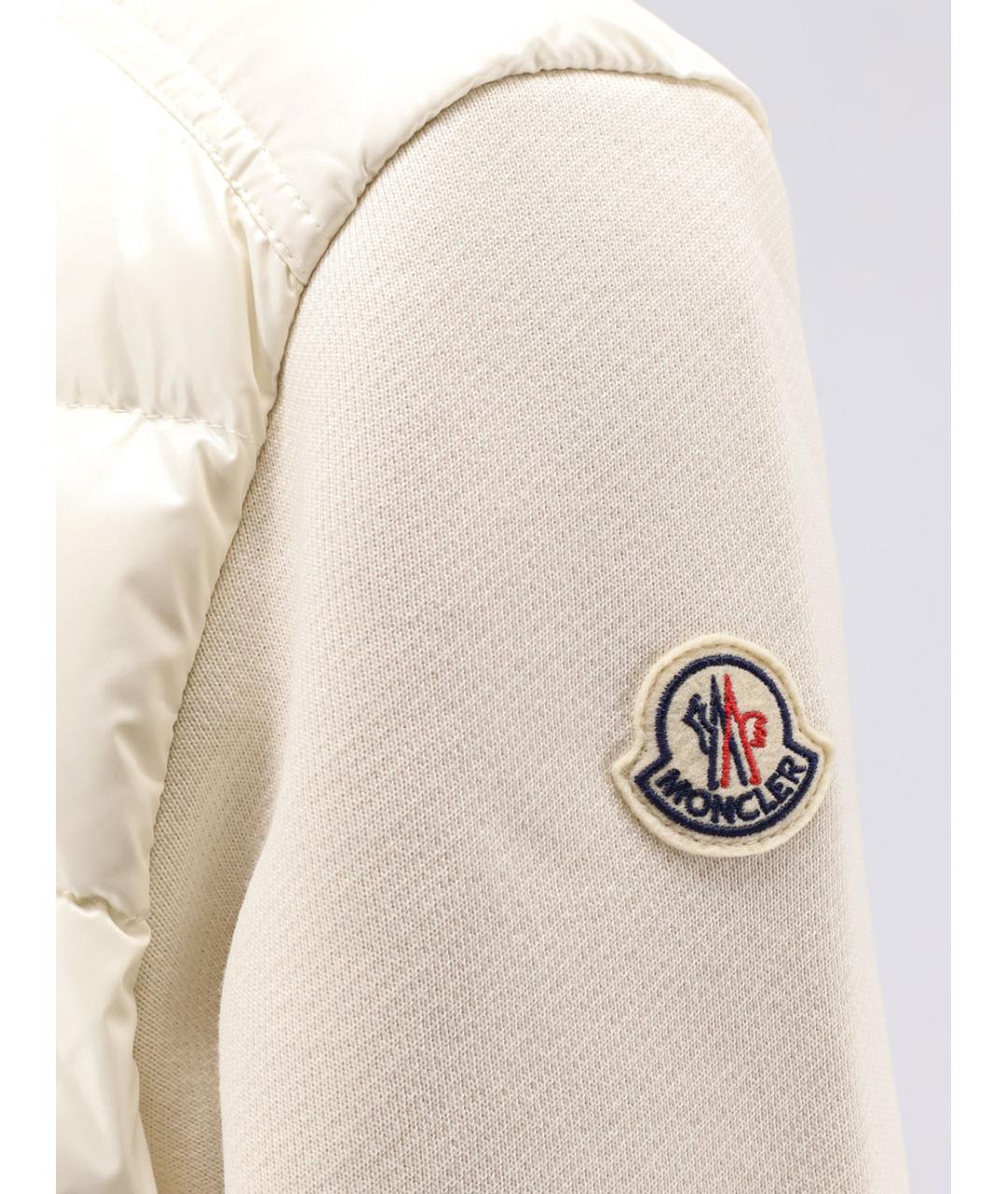 MONCLER Белый хлопковый пуховик, фото 3