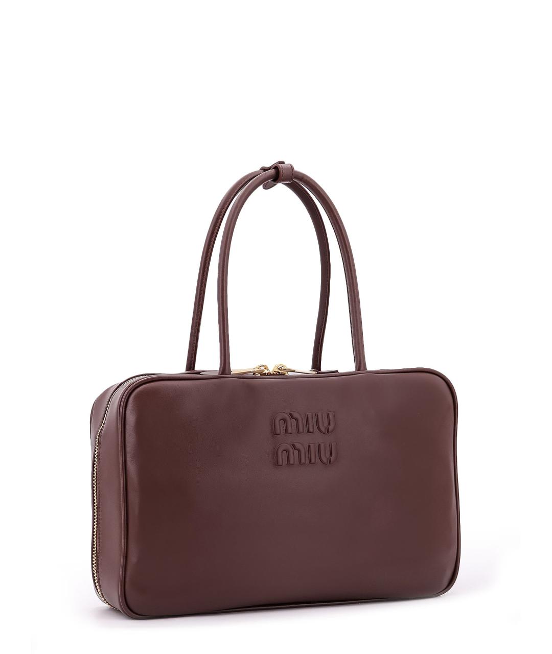 MIU MIU Коричневая кожаная сумка тоут, фото 3