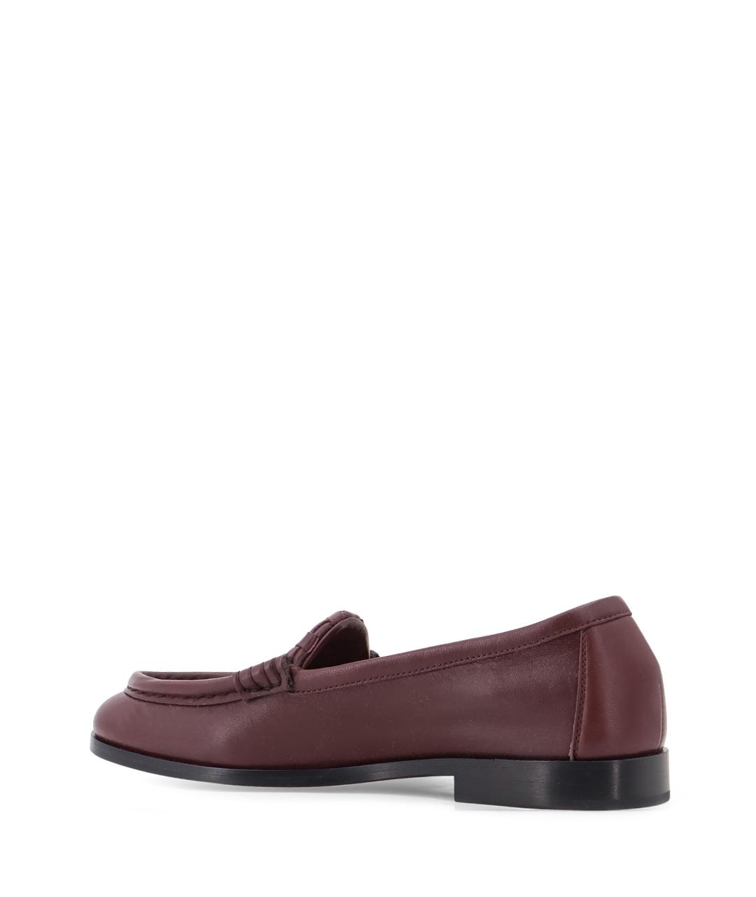 BOTTEGA VENETA Бордовые кожаные лоферы, фото 3