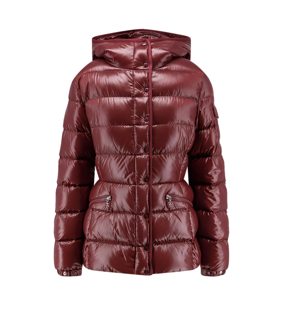 MONCLER Бордовый полиамидовый пуховик, фото 1