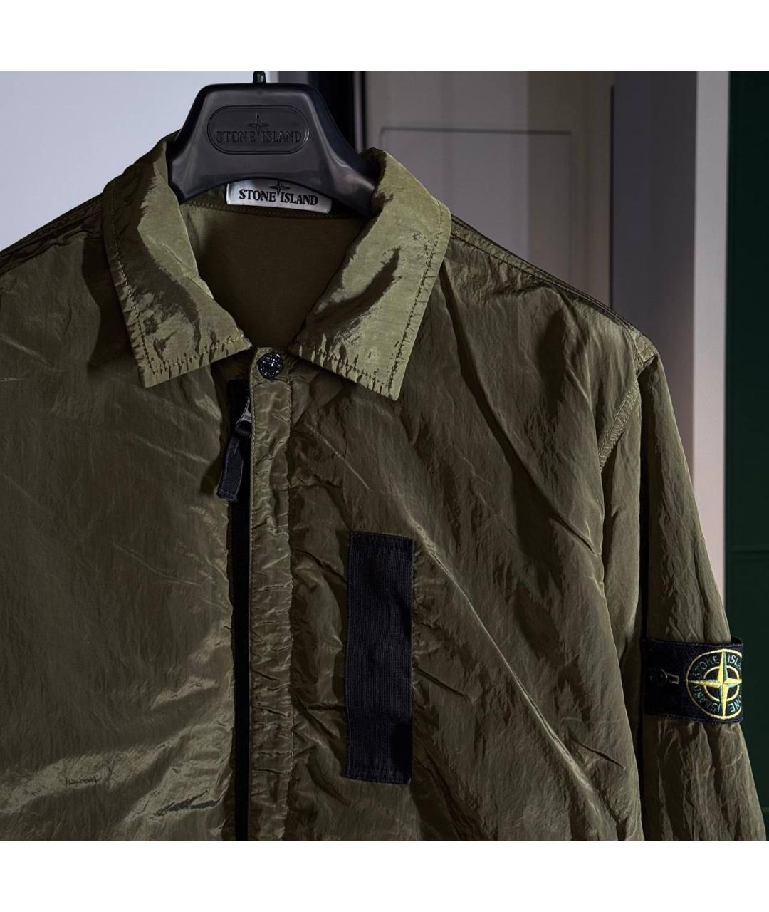 STONE ISLAND Хаки хлопковая куртка, фото 4