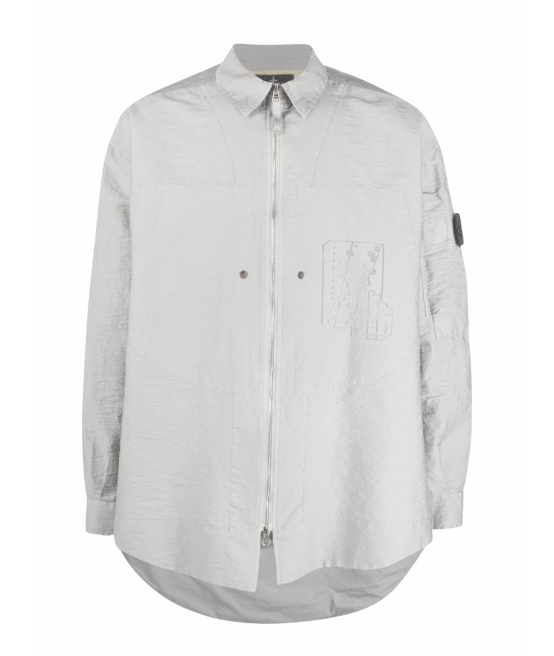 STONE ISLAND Серая нейлоновая куртка, фото 5