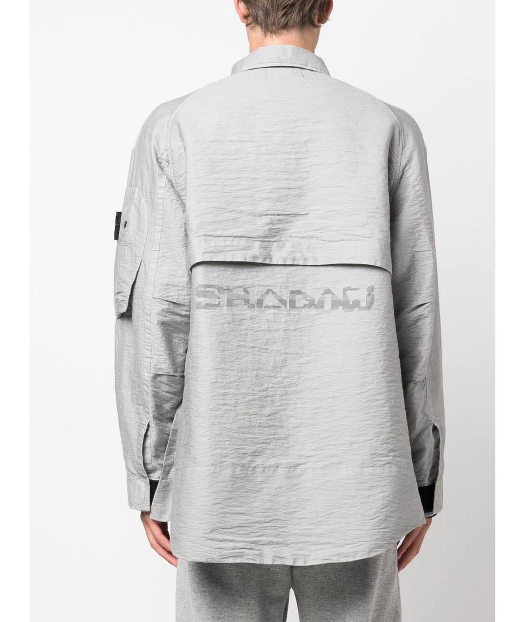 STONE ISLAND Серая нейлоновая куртка, фото 3