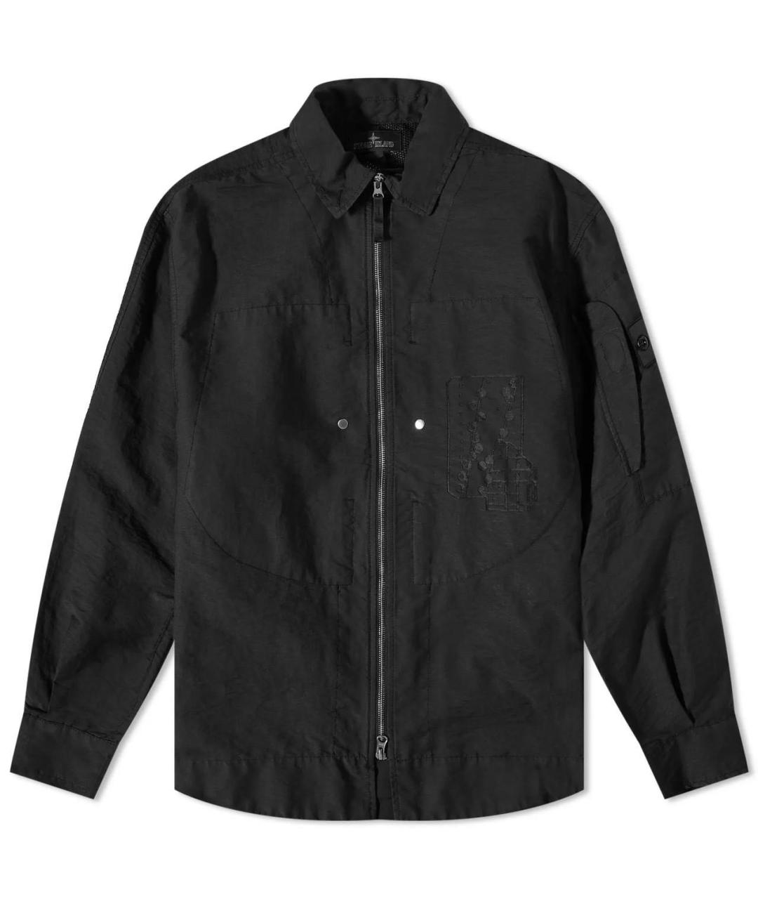 STONE ISLAND Черная нейлоновая куртка, фото 1